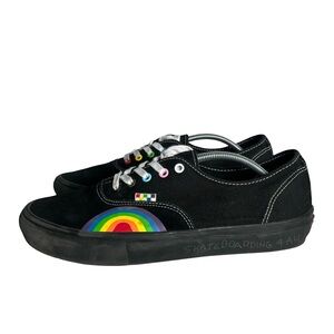 Vans Men’s Black Multicolor Authentic Pride RainbowSneakers Classic Skate Shoes